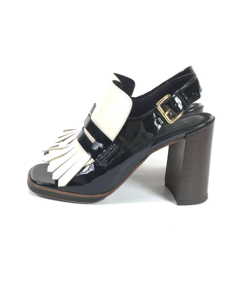 【中古】MARNI◆キルトタン/専売特許なめし革/バックス落とし穴/サンダル/38/黒いこと/ベージュ【シューズ】