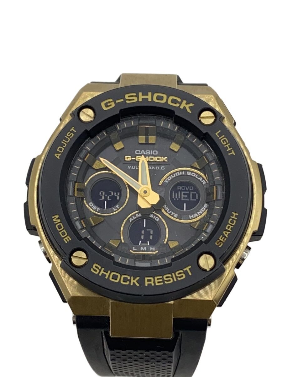【中古】CASIO◆ソーラーウオッチ・G-SHOCK/デジアナ/天然ゴム/BLK/BLK【服飾雑貨他】
