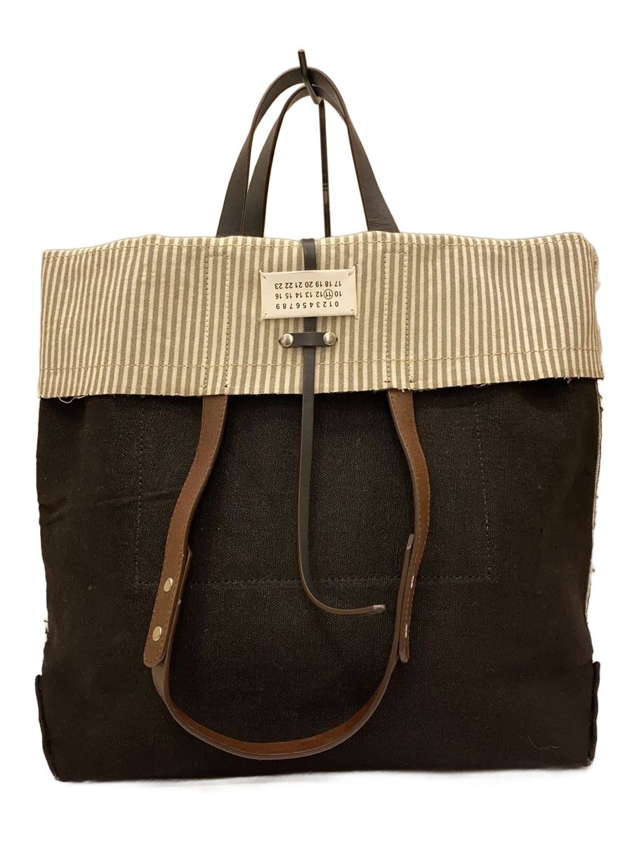 【中古】Maison Margiela◆トートバッグ/帆布/BLK/S55幼児用便器0126 PR240【御徒面子】