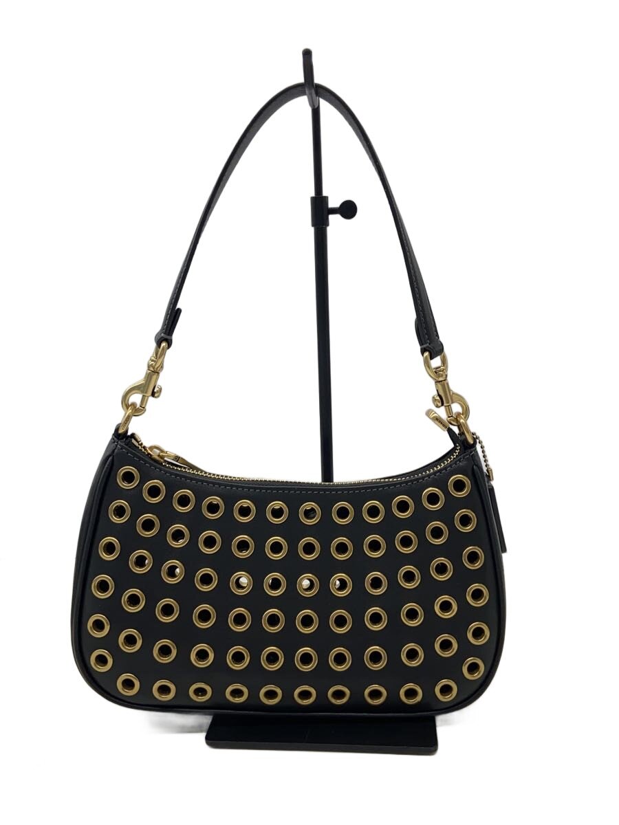 【中古】COACH◆ショルダーバッグ/なめし革/BLK/無地/cy646【御徒面子】