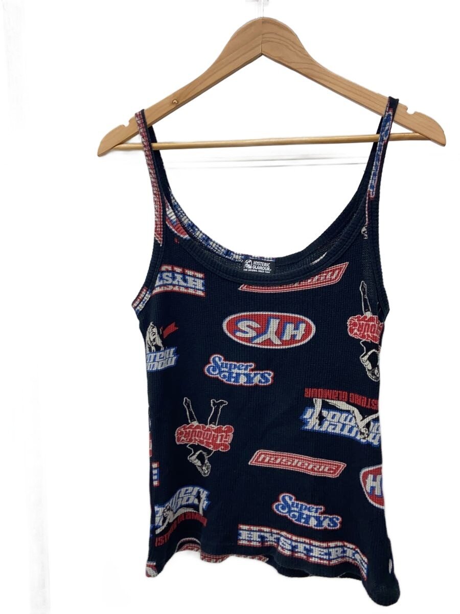 【中古】HYSTERIC GLAMOUR◆HYS BOX2柄キャミソール/FREE/綿織物/BLK/総柄/01201CR02//【レディース御召しもの】