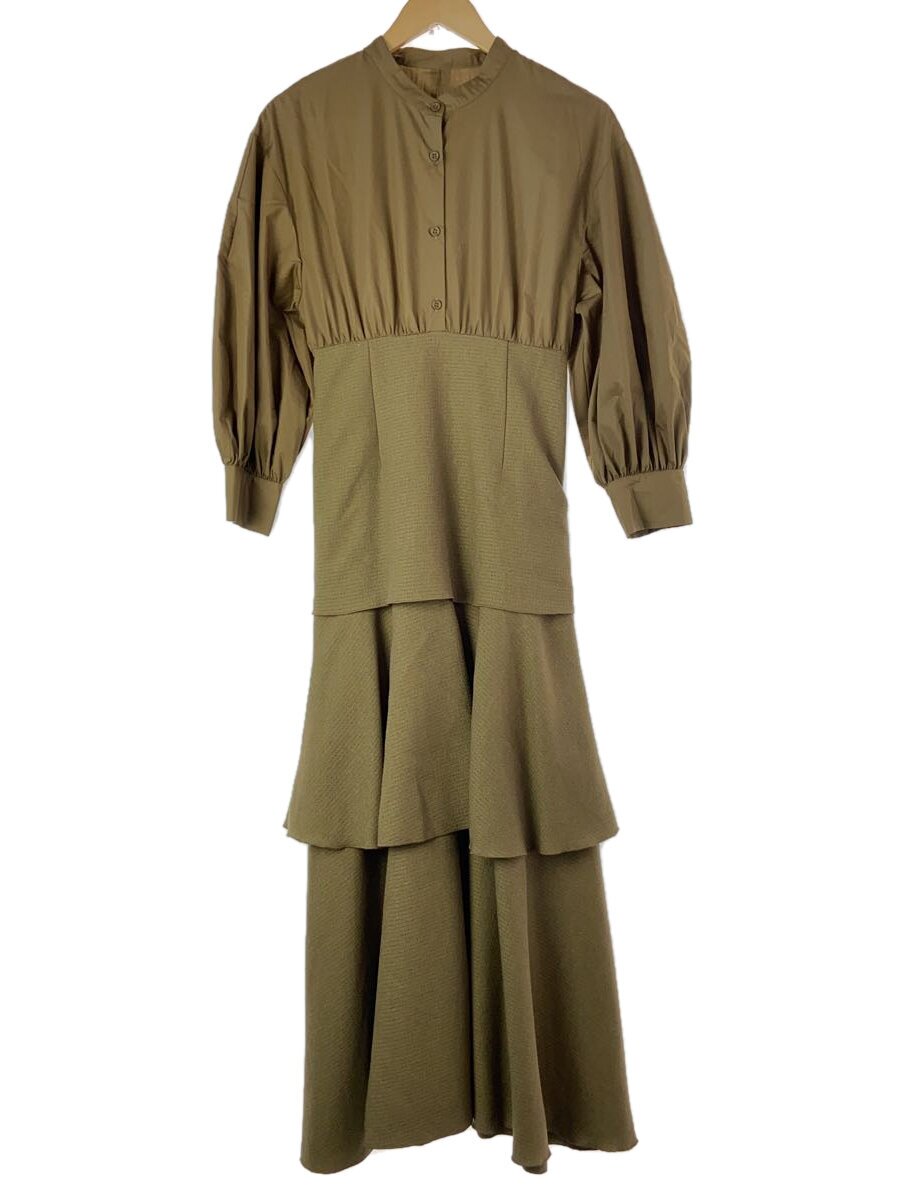 【中古】AMERI◆24AW/SHIRT DOCKING TIERED DRESS/M/ポリエステル/KHK/0224205960130【レディース御召しもの】