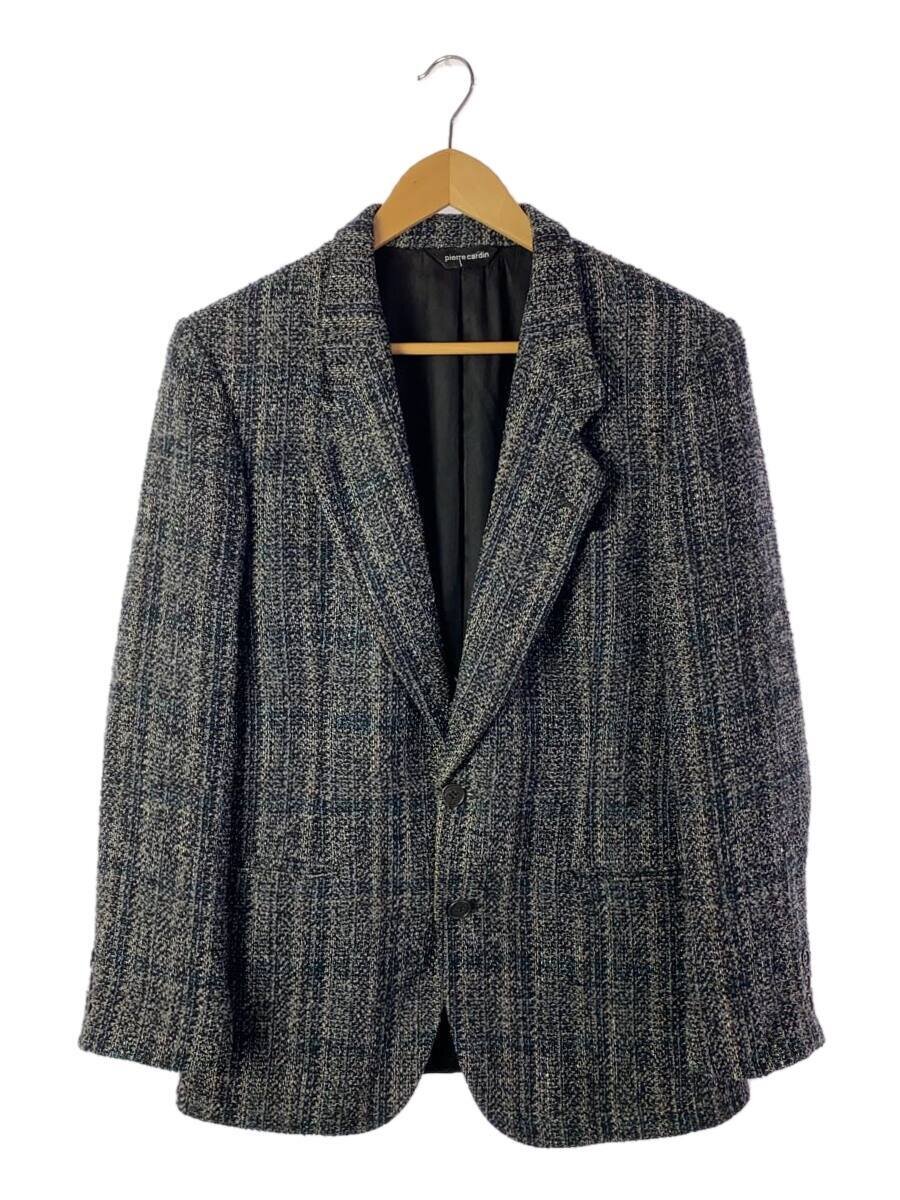 【中古】pierre cardin◆HECHT’S MEN’S STORE/テーラードジャケット/--/ツィード/GRY/照合のしるし【メンズウェア】