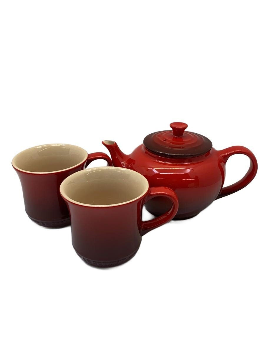 【中古】LE CREUSET◆洋食器その他/3点セット/RED/910296-00【キッチン用品】