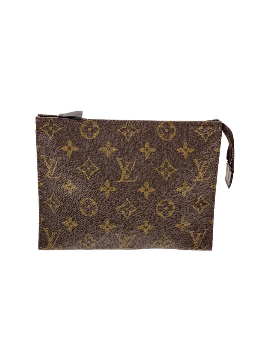 【中古】LOUIS VUITTON◆ポッシュ・トワレット19_モノグラム・帆布_BRW/PVC/赤銅色/総柄/ルイヴィトン【御徒面子】