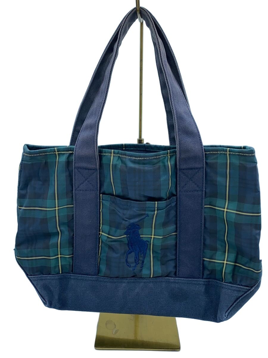 【中古】POLO RALPH LAUREN◆ハンドバック/綿織物/NVY【御徒面子】