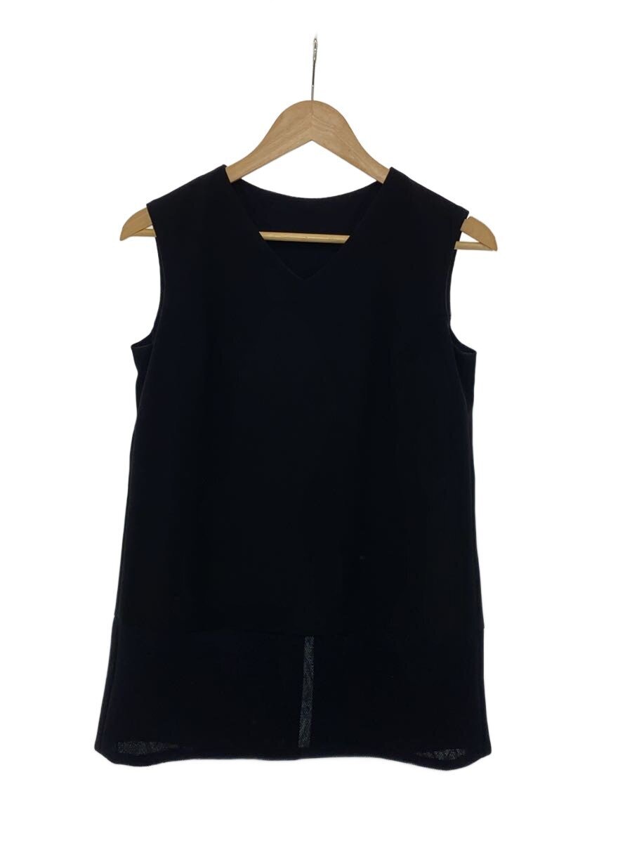 【中古】YOHJI YAMAMOTO◆ノースリーブトップ/3/ポリエステル/BLK/無地【レディース御召しもの】