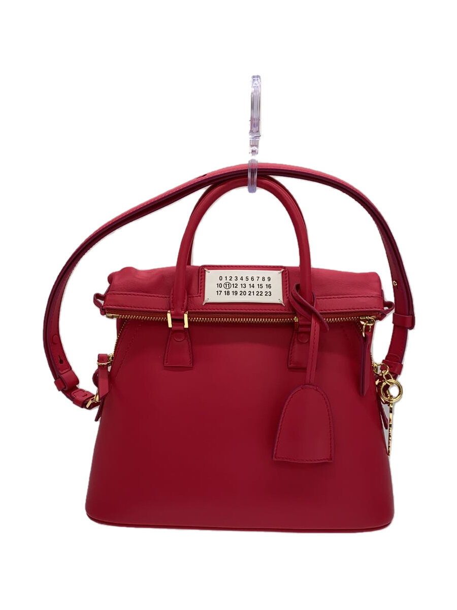 【中古】Maison Margiela◆5AC 2WAY Mini/ショルダーバッグ/なめし革/ショッキングサクラ色/S56WG0082//【御徒面子】