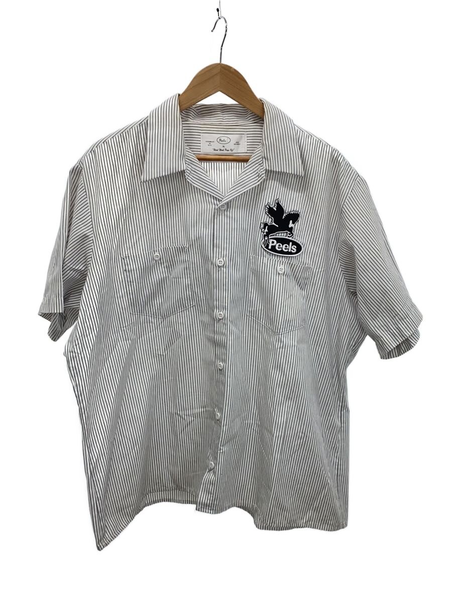 【中古】Peels NYC/半袖シャツ/XL/コットン/WHT/ストライプ【メンズウェア】｜2ｎｄ STREET 店
