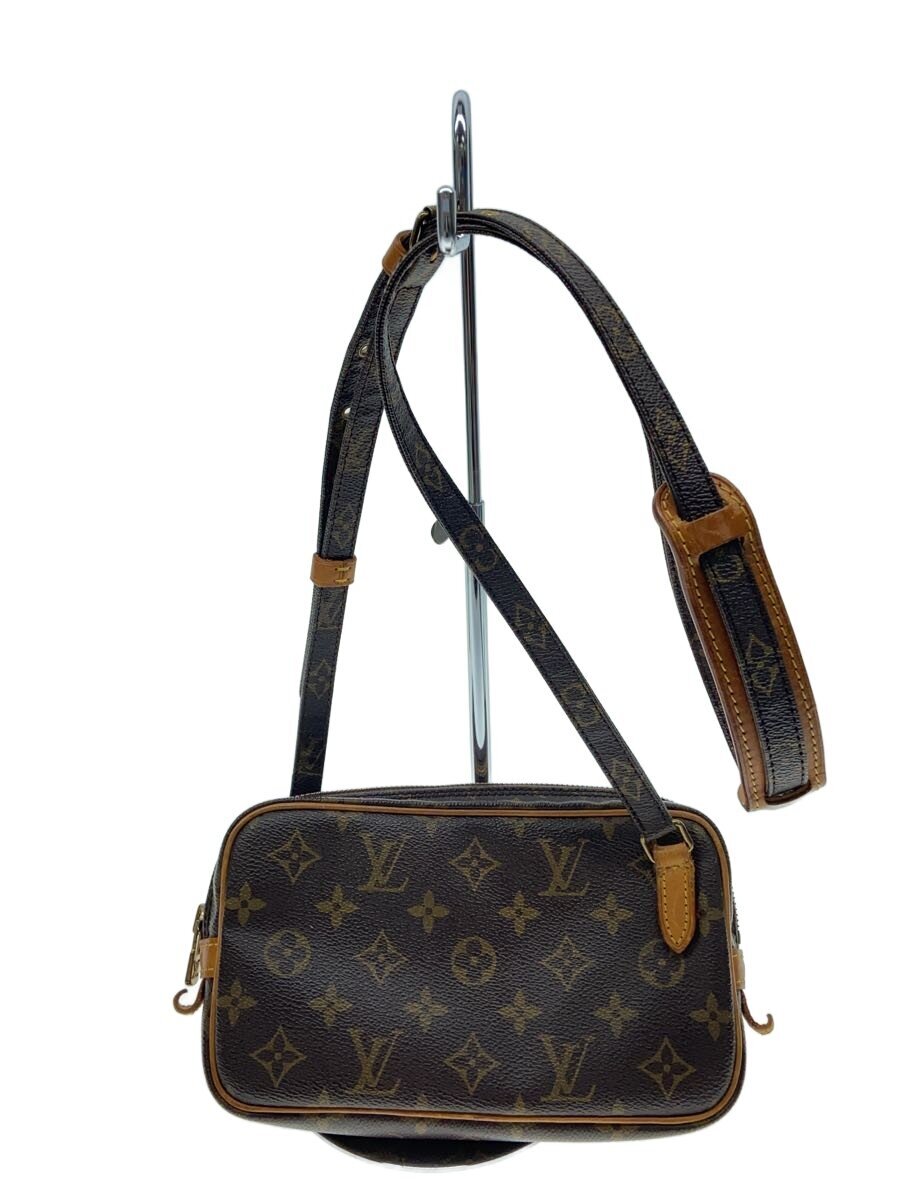 【中古】LOUIS VUITTON◆ポシェット・マルリー・バンドリエール_モノグラム・帆布/PVC/BRW【御徒面子】