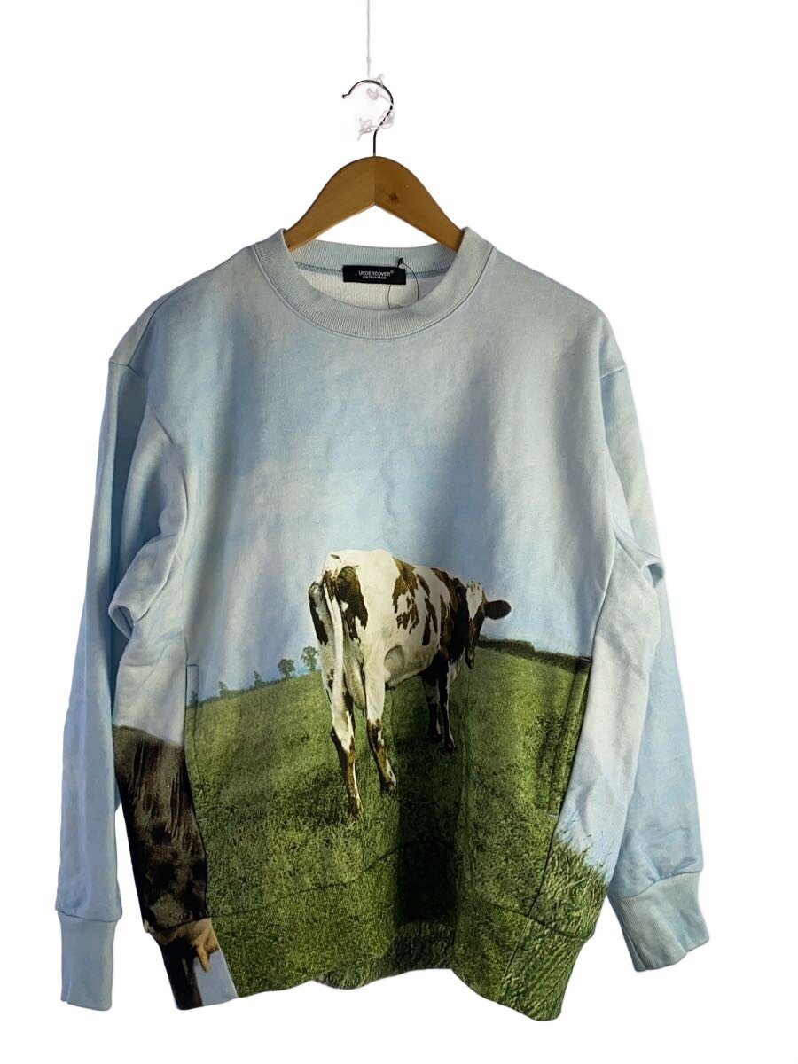 【中古】UNDERCOVER◆Photograph-print Cotton Sweatshirt/汗水/3/綿織物/BLU/刷り上げる【メンズウェア】