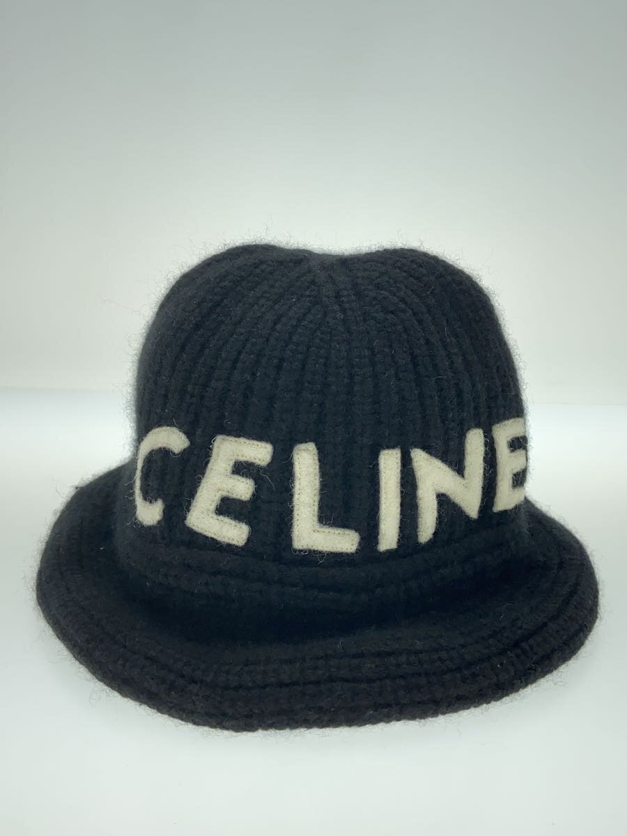 【中古】CELINE◆井戸釣瓶かぶり笠/--/カシミヤ/BLK/レディース/2A47T384D//【服飾雑貨他】