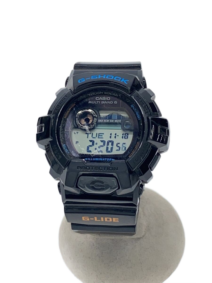 【中古】CASIO◆ソーラーウオッチ・G-SHOCK/デジタル/BLK【服飾雑貨他】