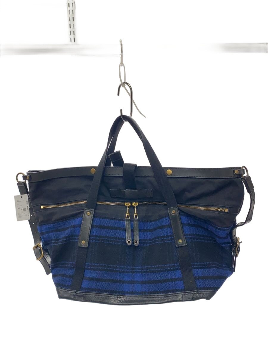 【中古】MASTERPIECE◆トートバッグ/ウール/BLU/チェック/01070-w/HarrisTweed/ブルー/チェック【バッグ】|2nd STREET 店