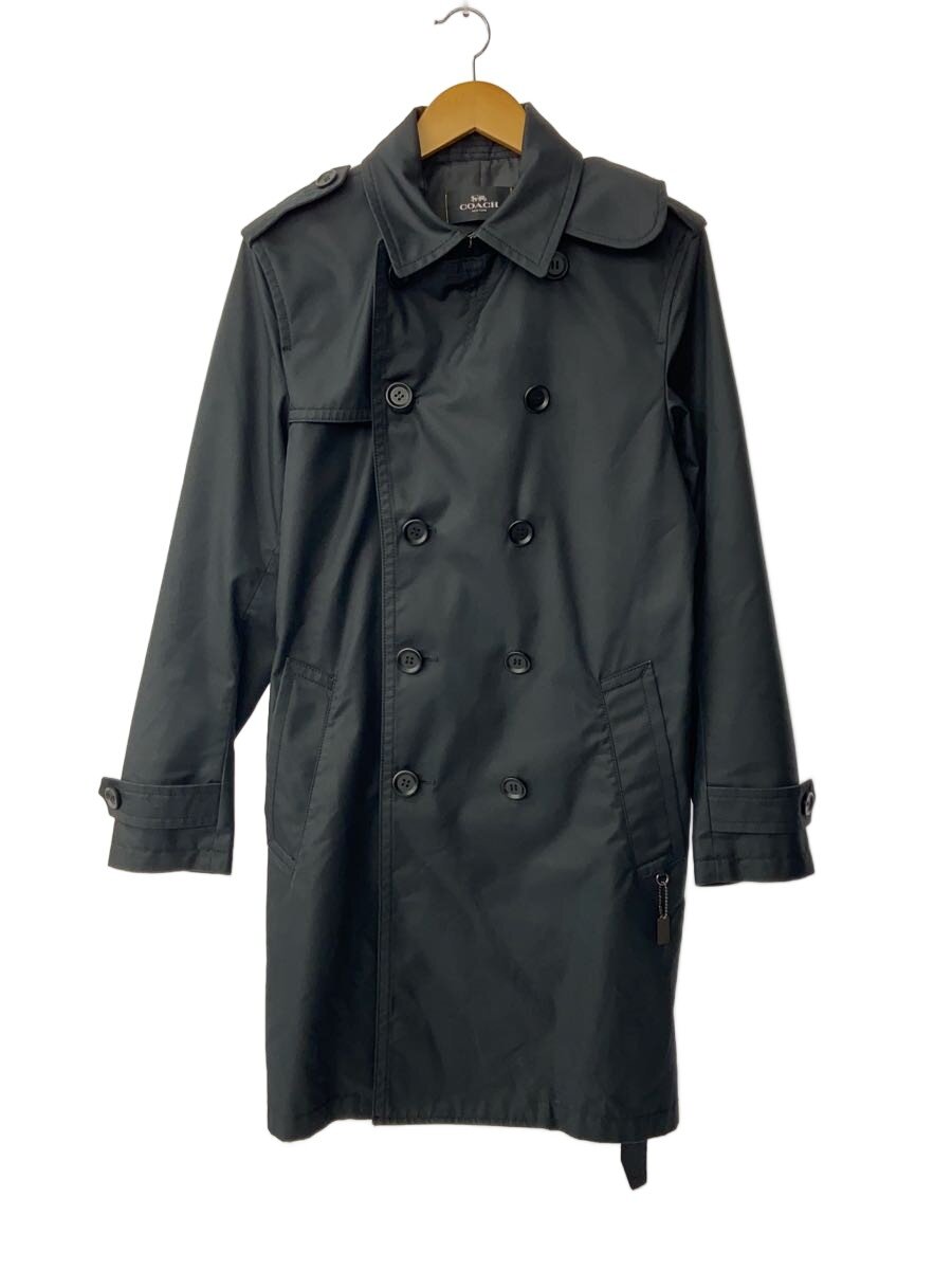 【中古】COACH◆トレンチコート/S/綿織物/BLK/F33778【メンズウェア】