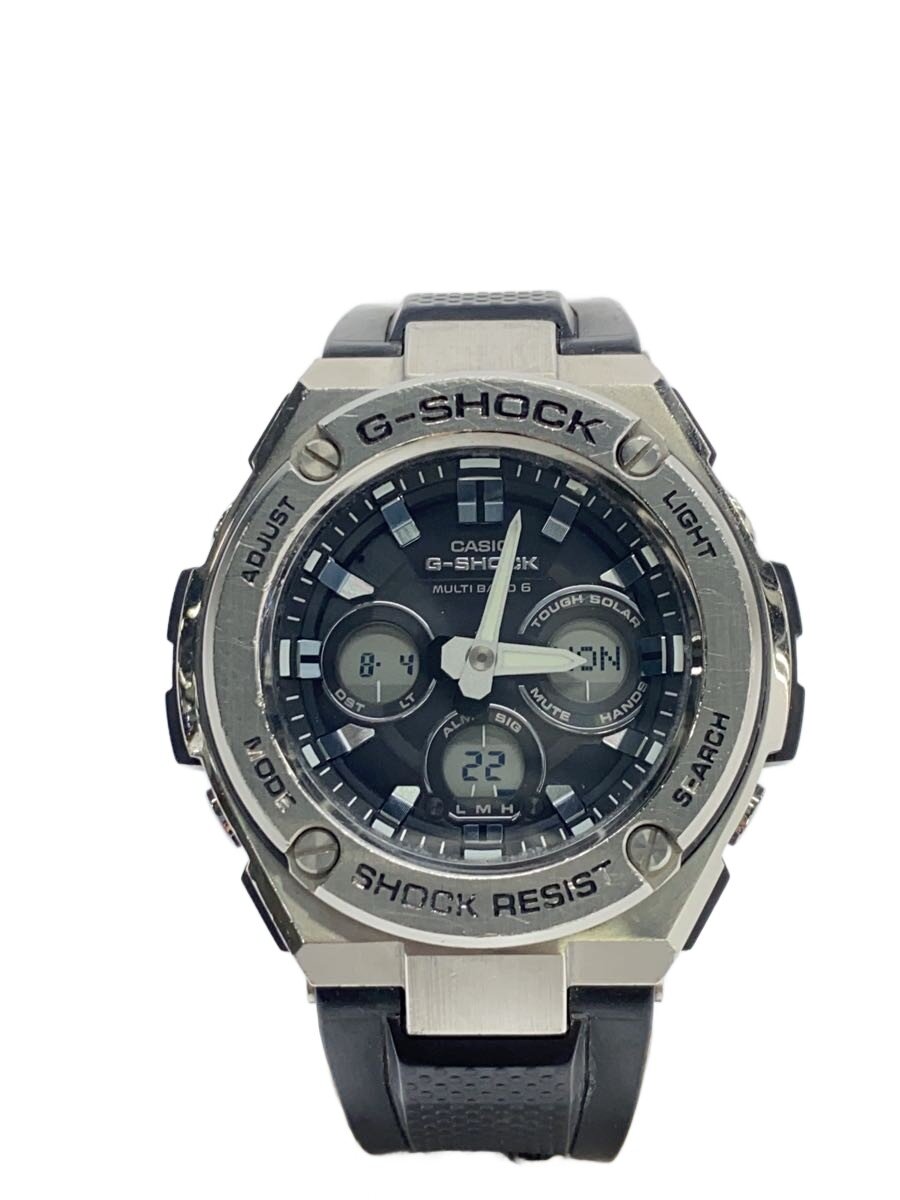 【中古】CASIO◆ソーラーウオッチ・G-SHOCK/デジアナ/天然ゴム/BLK/BLK【服飾雑貨他】