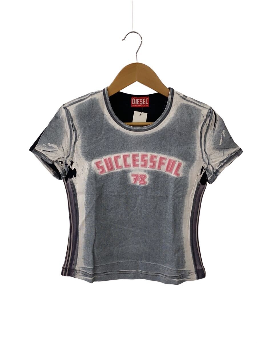 【中古】DIESEL◆T-Uncutie-Long-M2/プルオーバー/絵の具産業/XS/綿織物/薄墨色【レディースお召しもの】