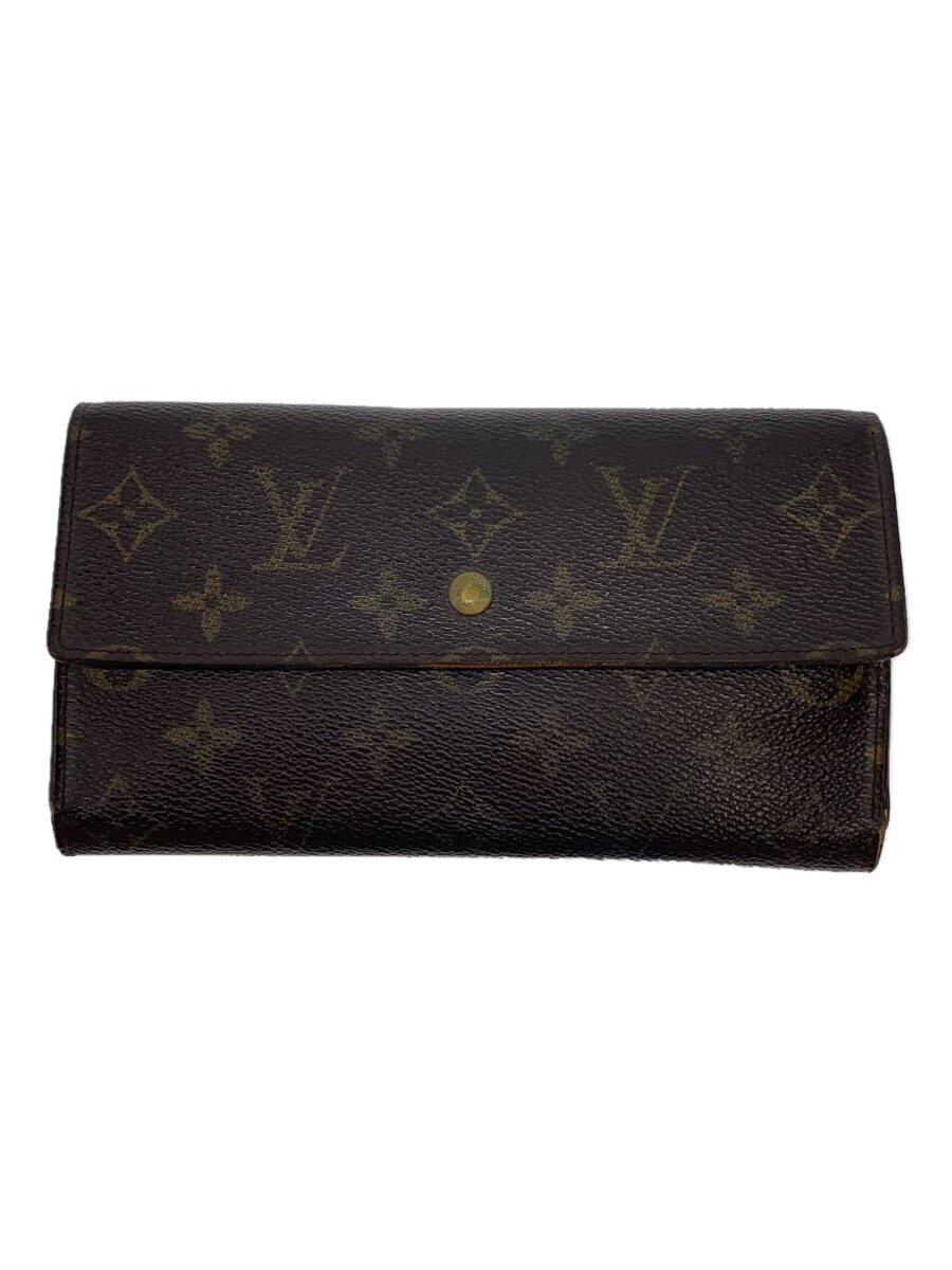 【中古】LOUIS VUITTON◆3)ポシェット・ポルト・モネ・クレディ_モノグラム・キャンバス_BRW/PVC/BRW/メンズ【服飾雑貨他】