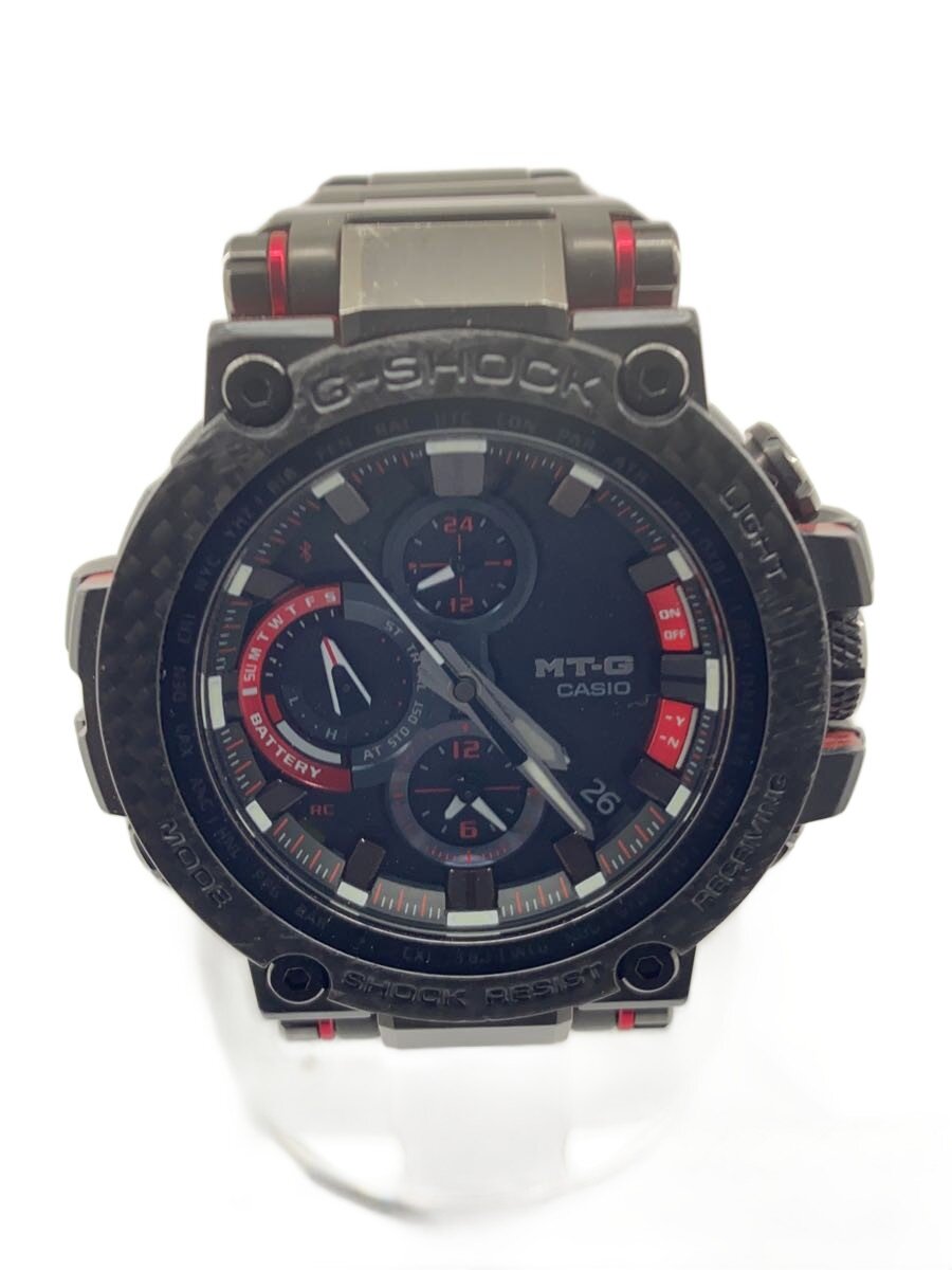 【中古】CASIO◆ソーラーウォッチ・G-SHOCK/アナログ/RED/BLK【服飾雑貨他】