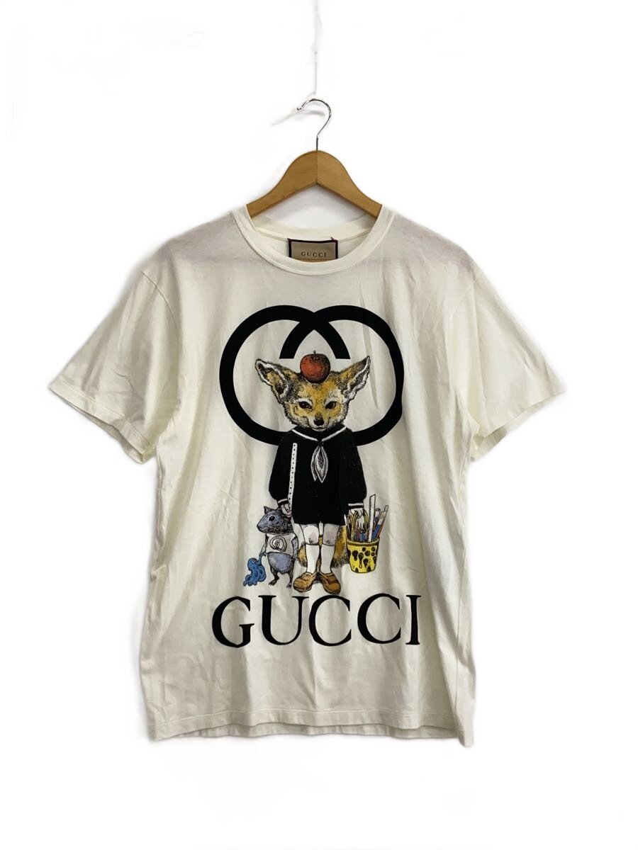 【中古】GUCCI◆日本制限事項/プルオーバー/XS/綿織物/WHT/548334【メンズウェア】