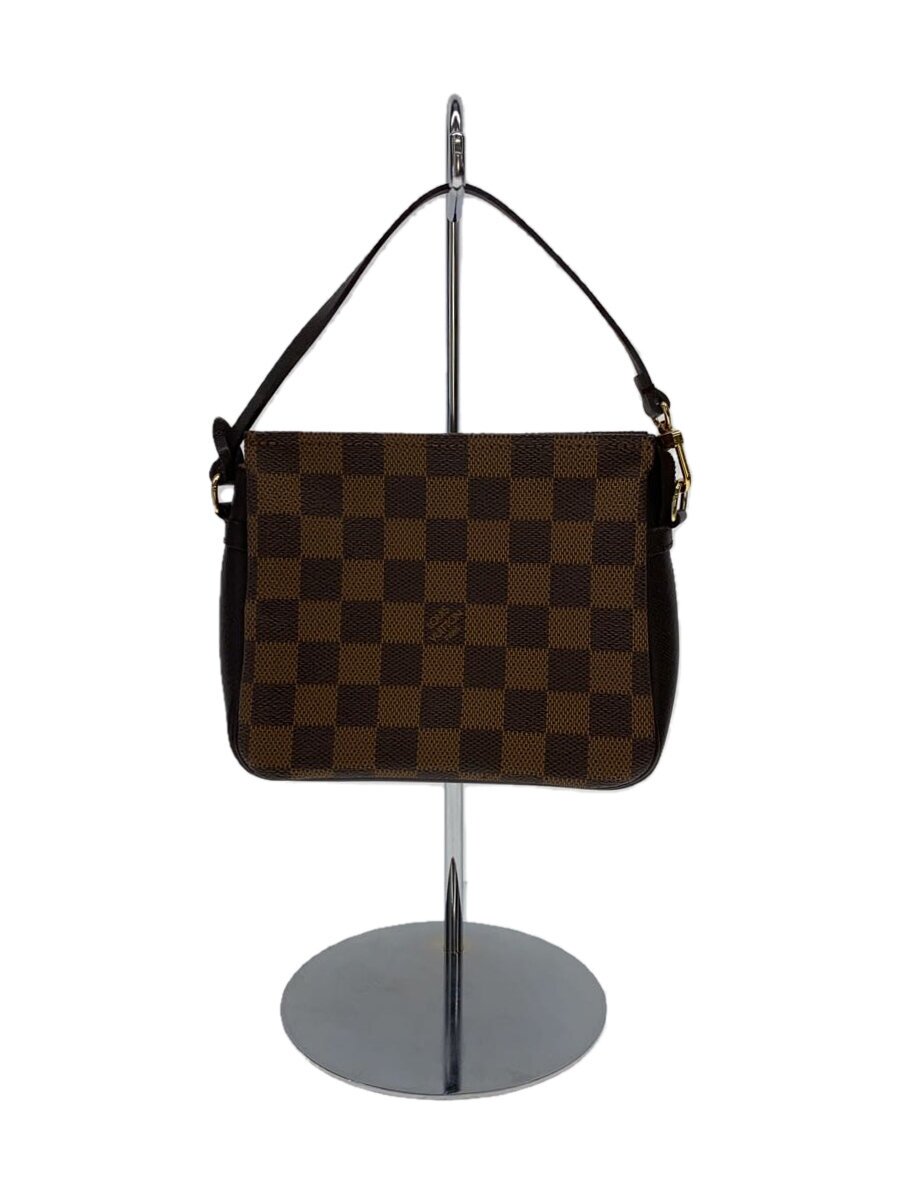 【中古】LOUIS VUITTON◆トゥールス・メイクアップ_ダミエ・エベヌ_BRW/PVC/BRW/総柄【御徒面子】