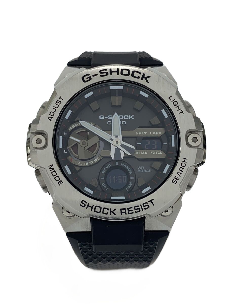 【中古】CASIO◆ソーラーウオッチ_G-SHOCK/デジアナ/天然ゴム/BLK/BLK【服飾雑貨他】