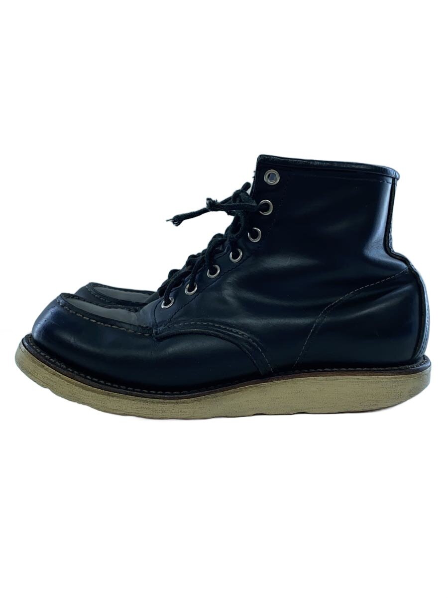 【中古】RED WING◆羽下げ札/アイリッシュセッター/MADE IN USA/US7.5/BLK/なめし革【シューズ】