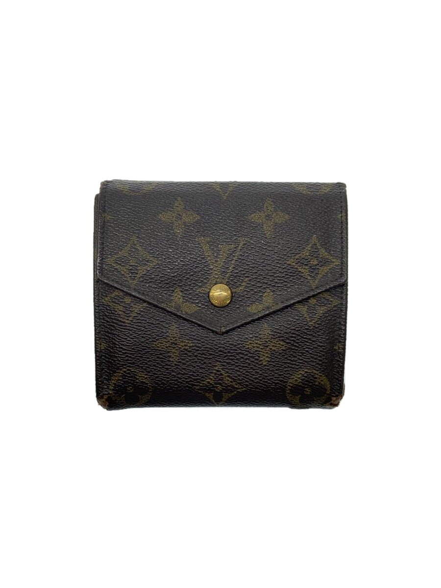 【中古】LOUIS VUITTON◆ポルト・モネ・ビエ・カルト・クレディ_モノグラム・キャンバス_BRW/PVC/BRW/総柄/レディース【服飾雑貨他】