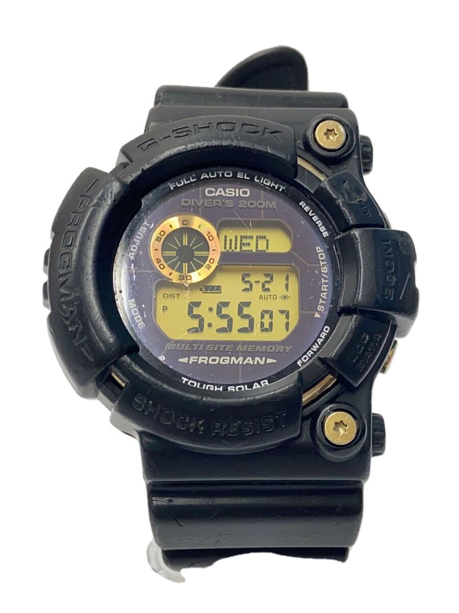 【中古】CASIO◆FROGMAN25周年祝する模範例/ソーラーウオッチ/デジタル/天然ゴム/BLK/GW-2254【服飾雑貨他】