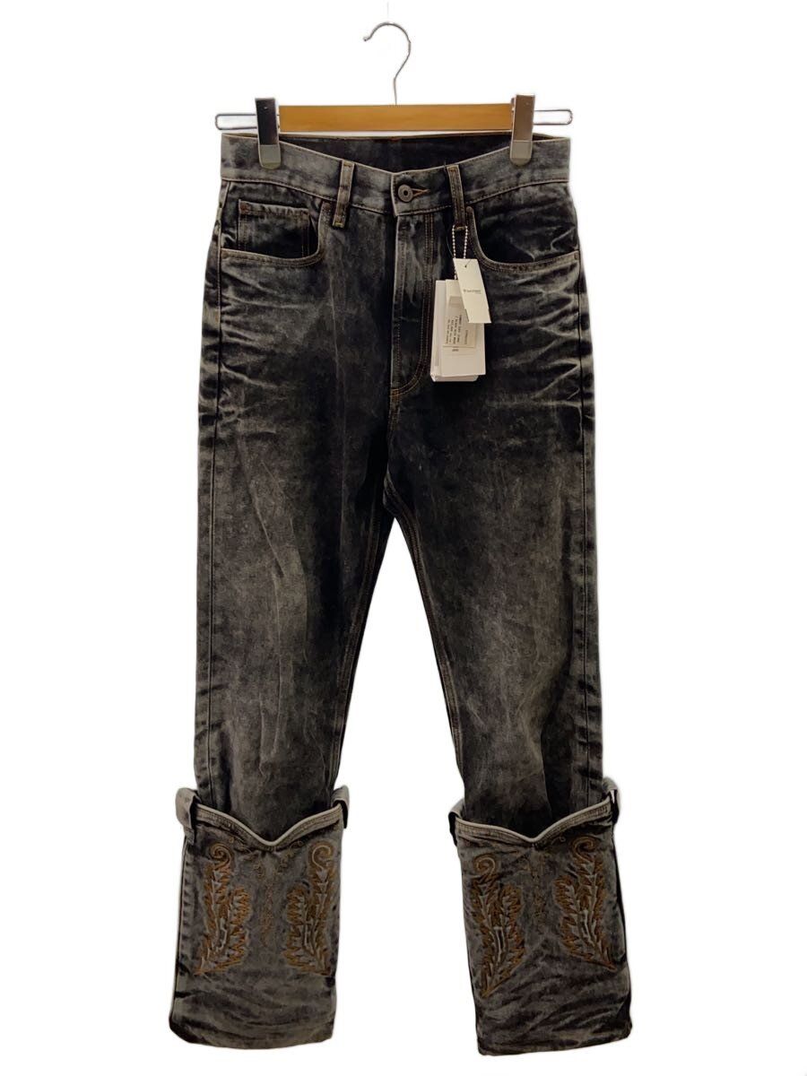 【中古】Y/PROJECT◆COWBOY CUFF JEANS/ブラックデニムパンツ/27/カウボーイカフジーンズ/JEAN35-S21//【メンズウェア】