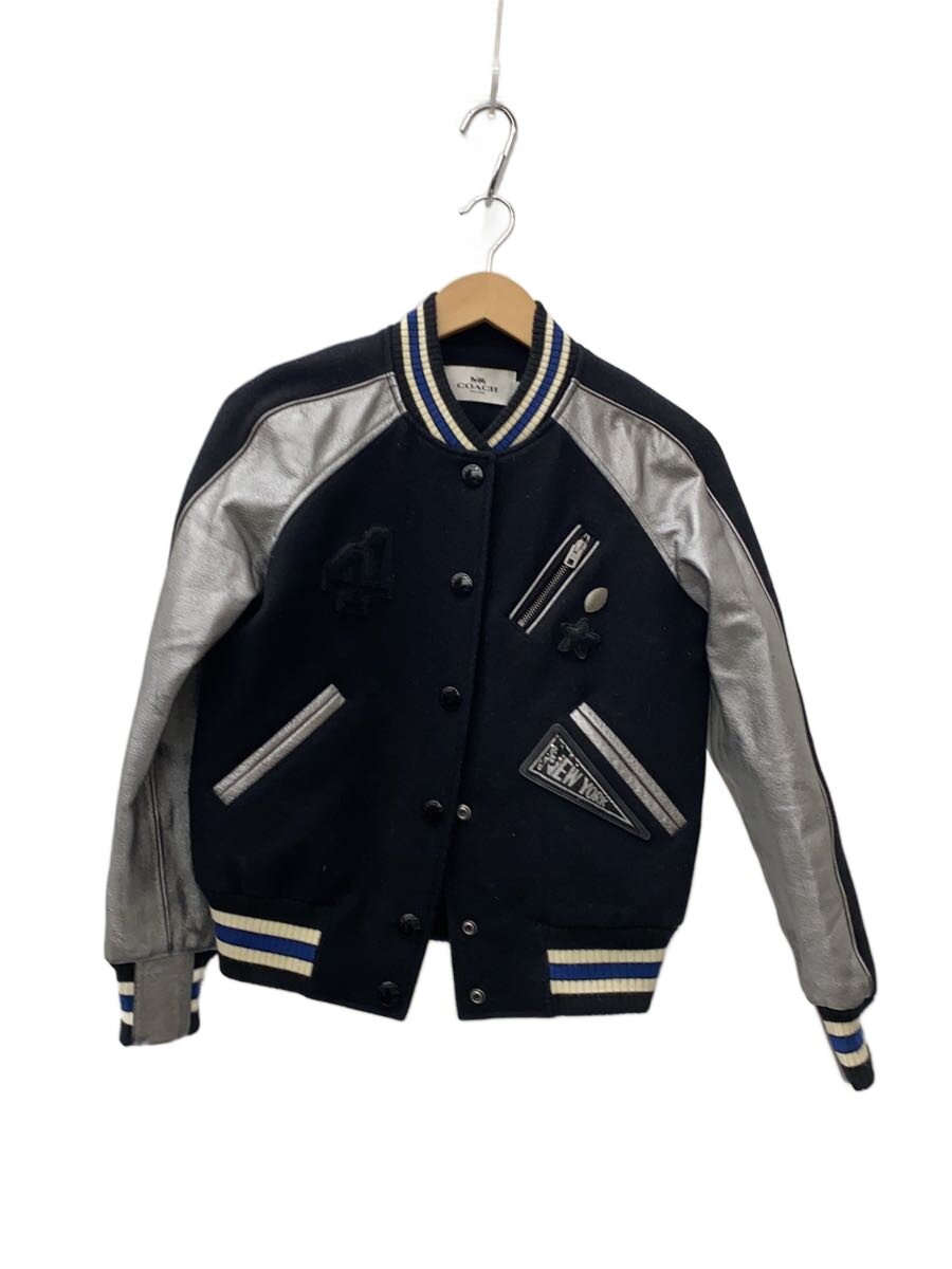 【中古】COACH◆スタジャン/XS/羊毛/BLK/F20498【レディース御召しもの】
