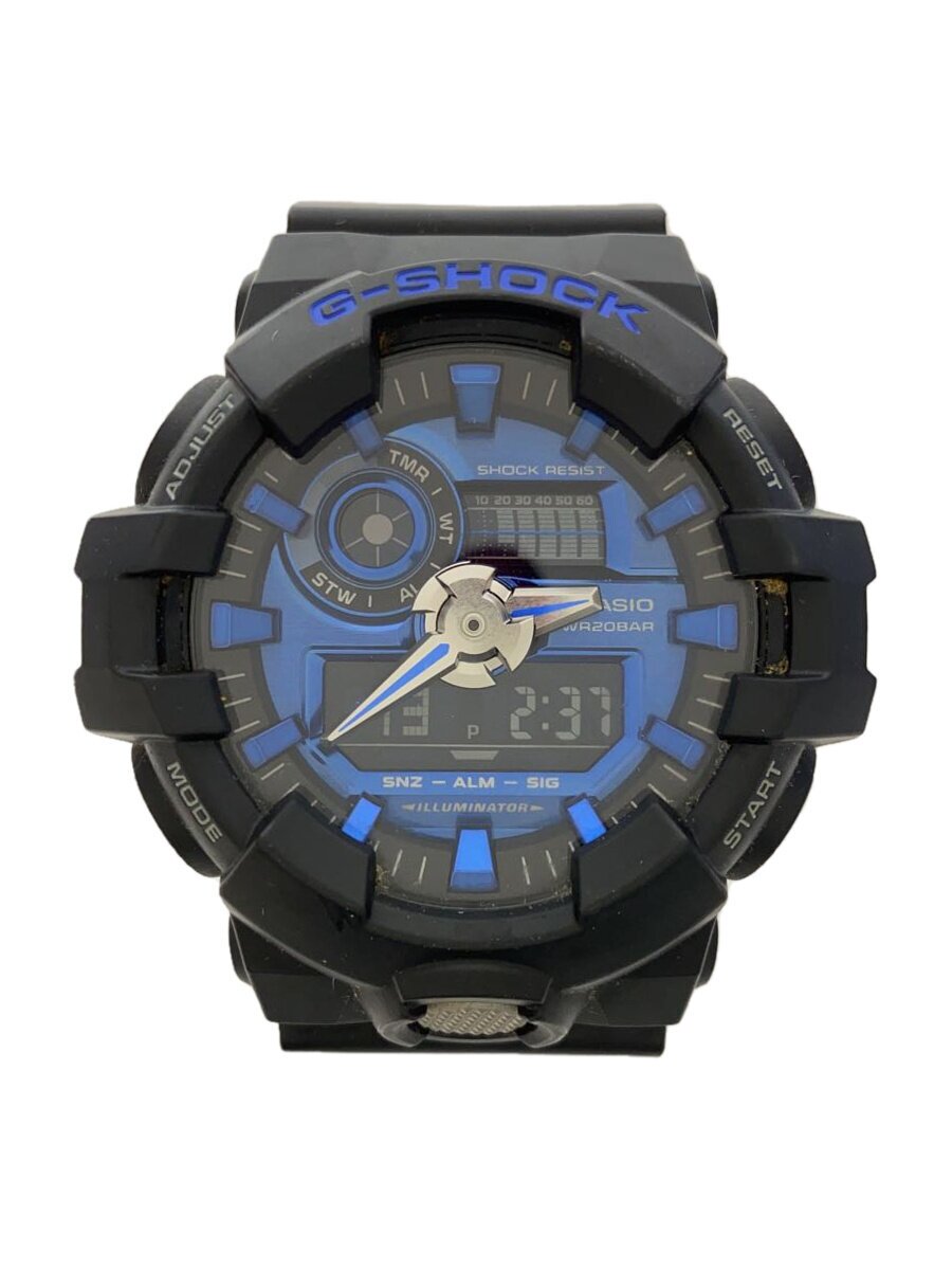 【中古】CASIO◆石英ウオッチ・G-SHOCK/デジアナ/BLU/BLK【服飾雑貨他】