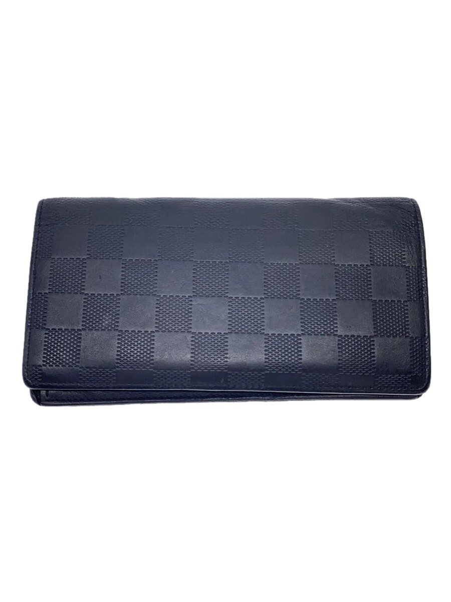 【中古】LOUIS VUITTON◆ポルト・フォイユ・ブラザ_ダミエ・アンフィニ_BLK/レザー/BLK/メンズ【服飾雑貨他】｜2ｎｄ STREET 店