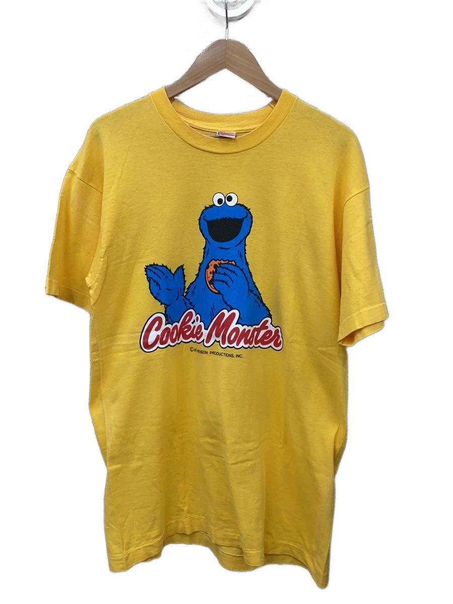 【中古】FRUIT OF THE LOOM◆90s/Cookie Monster/usa製/プルオーバー/L/綿織物/YLW/? NULL ?【メンズウェア】