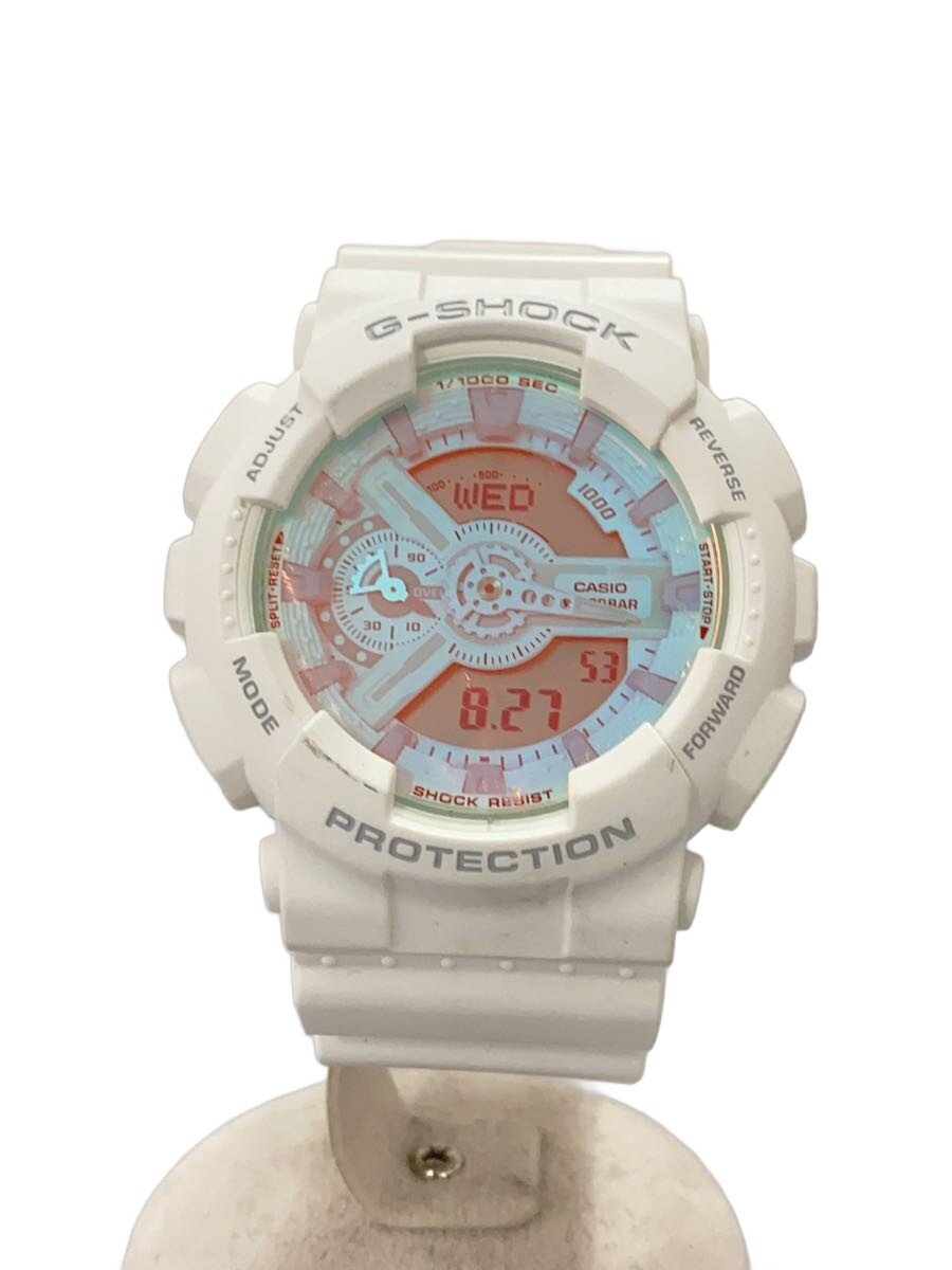 【中古】CASIO◆ウオッチ/アナログ/天然ゴム/BLU/WHT/GA-110TL【服飾雑貨他】