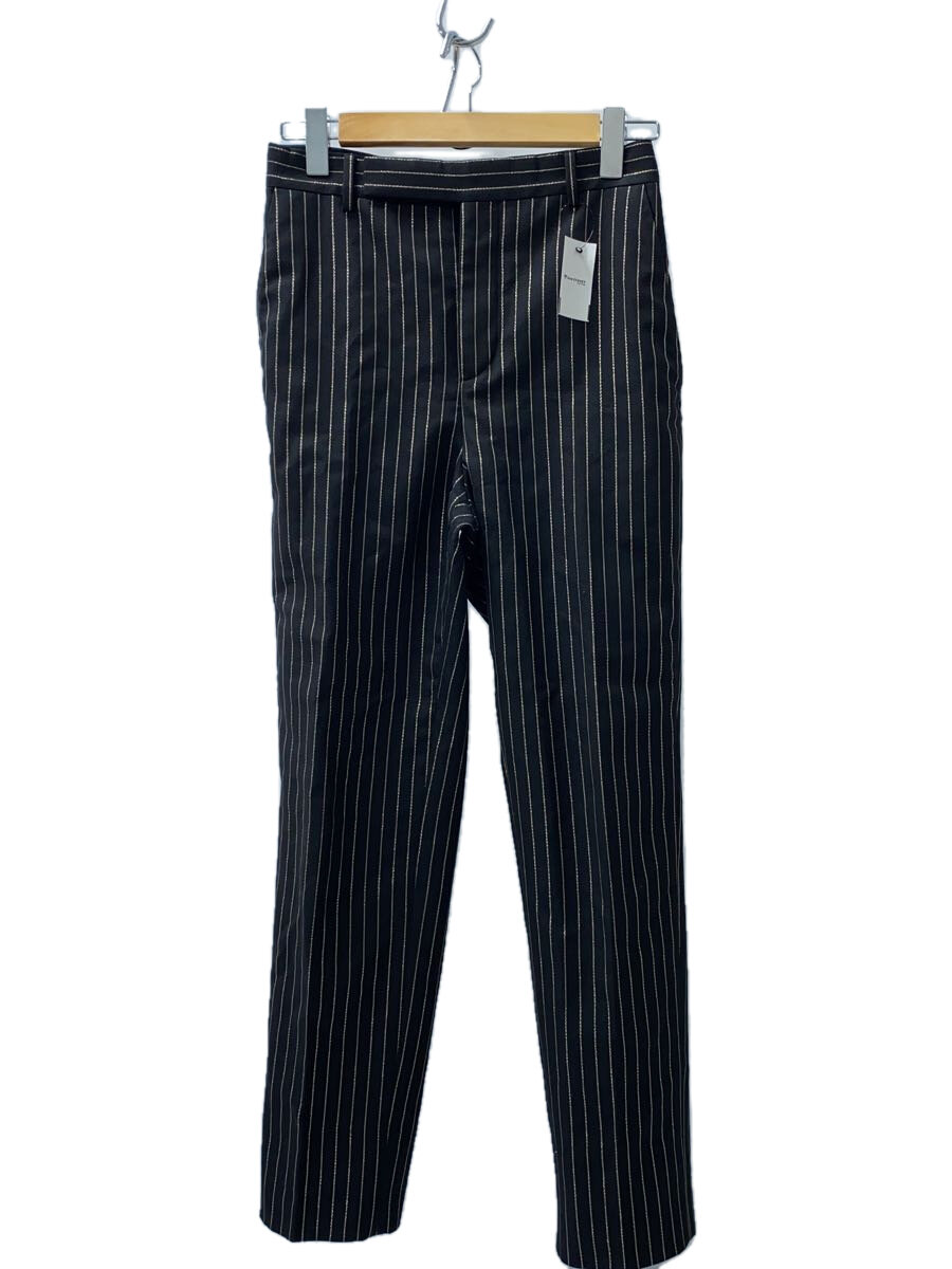 【中古】SAINT LAURENT◆引っ切り無いズボン下/42/羊毛/BLK/縞模様【メンズウェア】