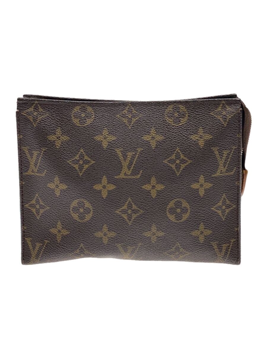 【中古】LOUIS VUITTON◆ポッシュ・トワレット19_モノグラム・帆布_BRW/PVC/BRW【御徒面子】