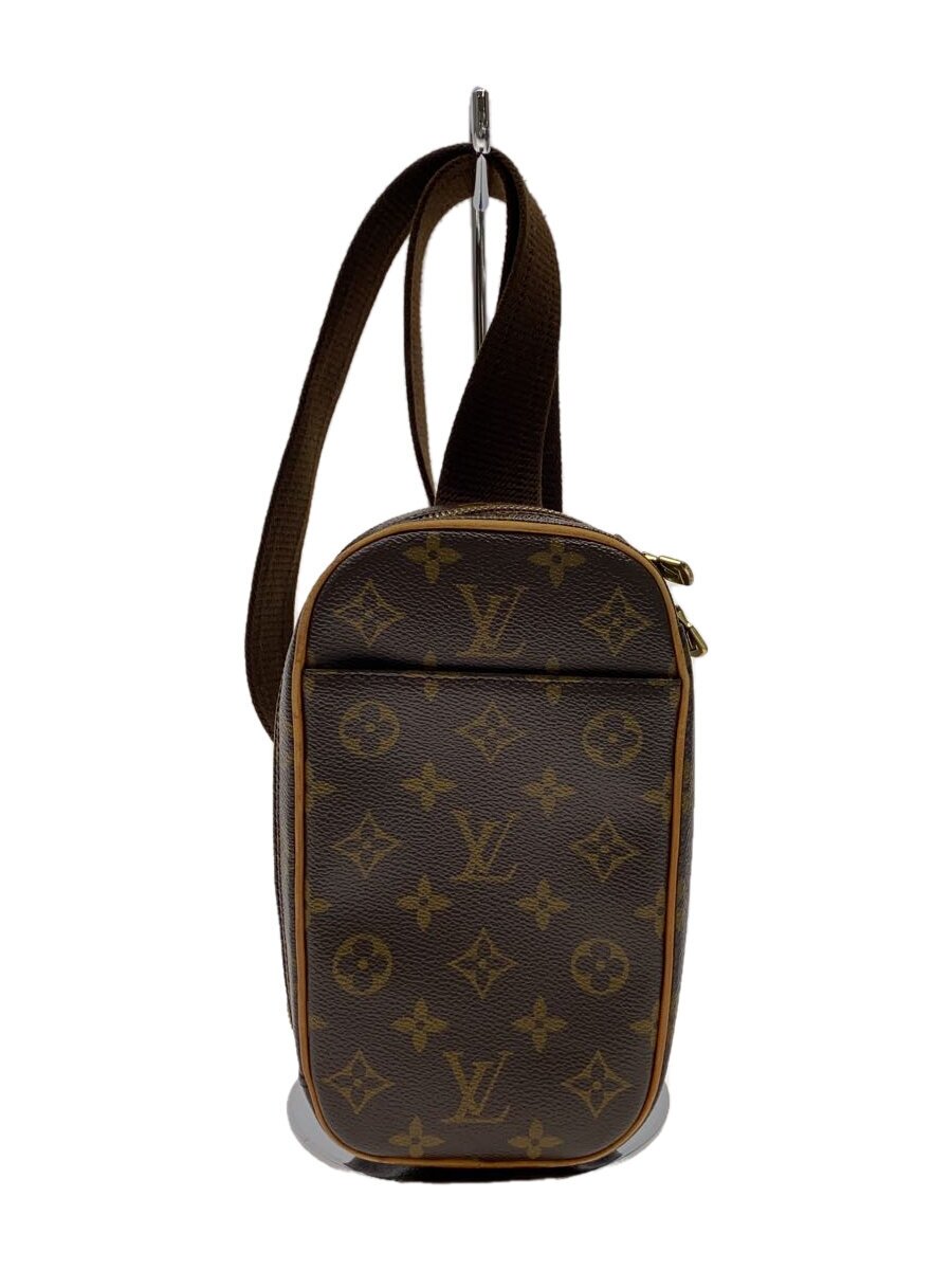 【中古】LOUIS VUITTON◆ポシェット・ガンジュ_モノグラム・帆布_BRW/--/BRW【御徒面子】