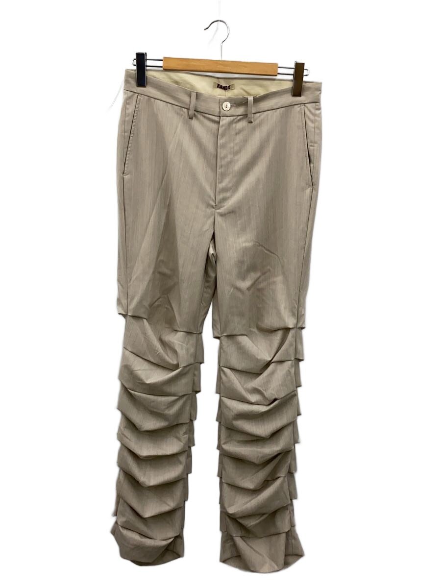 【中古】RANDY◆SHOPPING CART ACCORDION PANTS/引き舟付/3/羊毛/GRY/無地【メンズウェア】