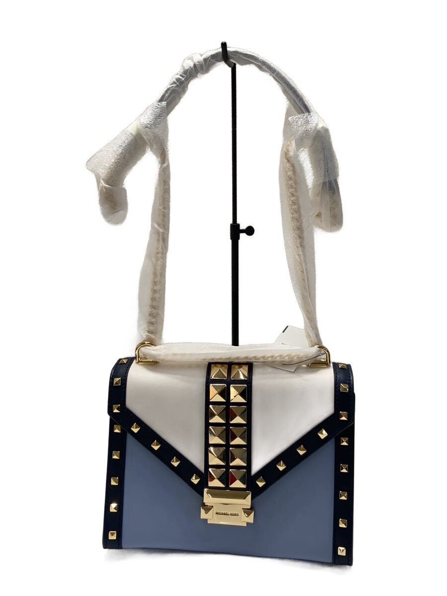 【中古】MICHAEL KORS◆ハンドバック/なめし革/BLU/無地/30S9GWHL9T【御徒面子】