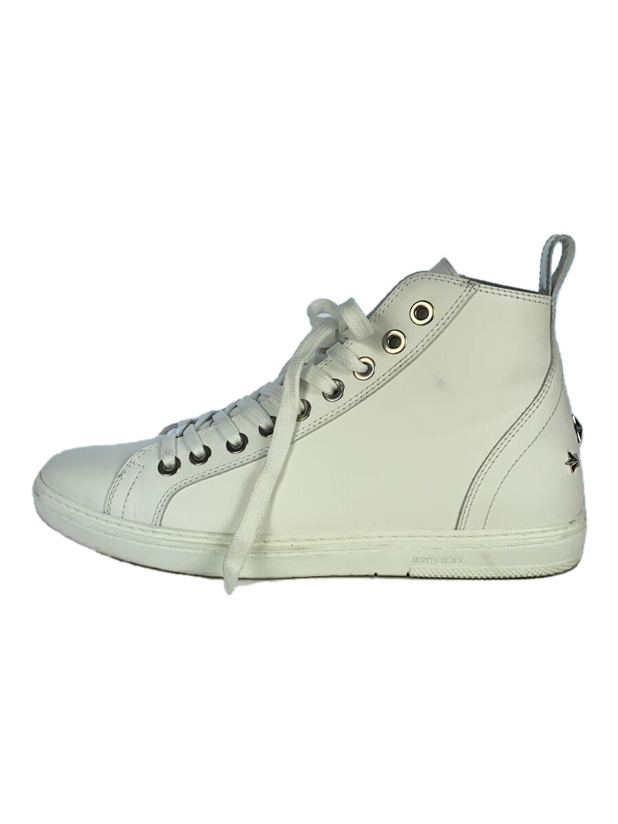 【中古】JIMMY CHOO◆ハイカットスニーカー/43/WHT/レザー/スタッズ【シューズ】｜2ｎｄ STREET 店