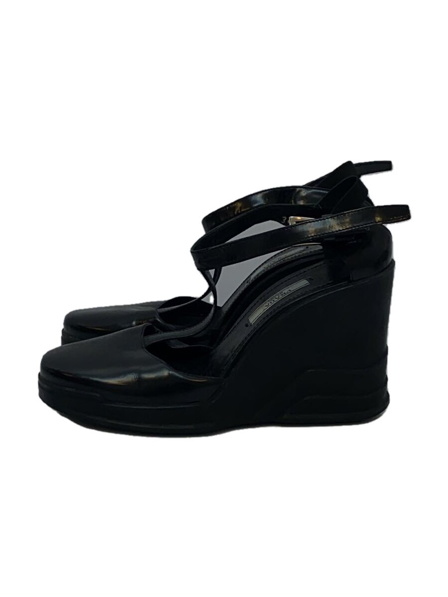 【中古】PRADA◆サンダル/36/黒いこと/当て嵌める感・履きジワ・スレ有【シューズ】