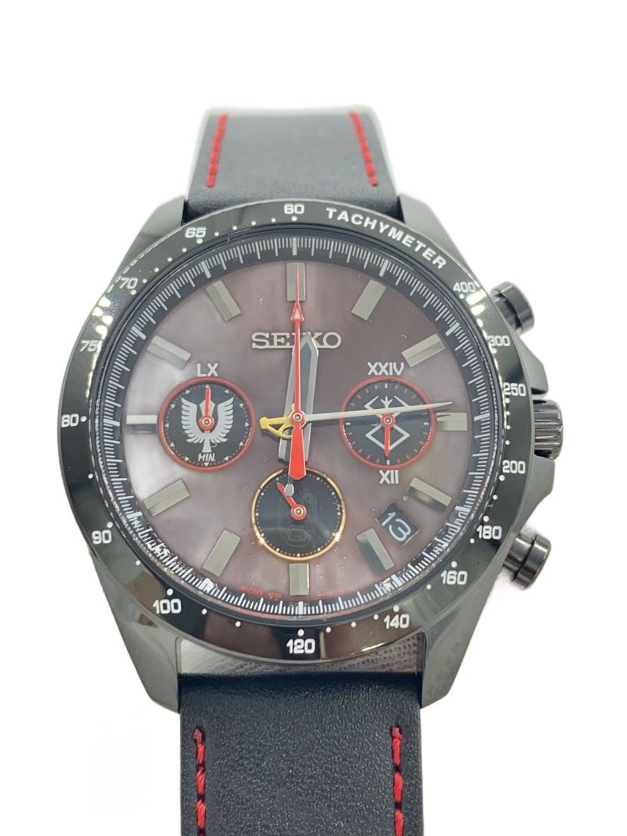 【中古】SEIKO◆ウォッチ/アナログ/BRD/BLK/SS/8T63-01S0【服飾雑貨他】