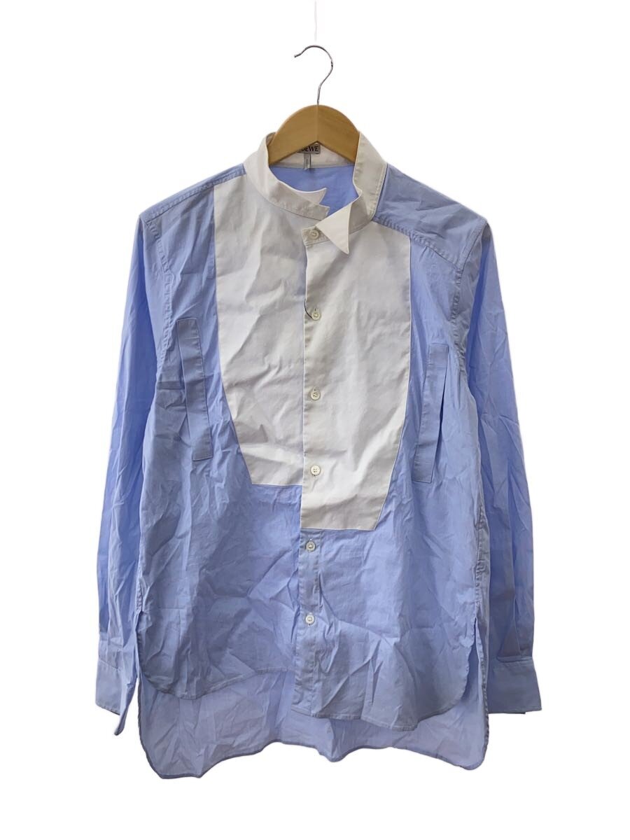 【中古】LOEWE◆ビブうつり変わり/アシンメトリーシャツ/XS/綿織物/BLU/1720651【メンズウェア】