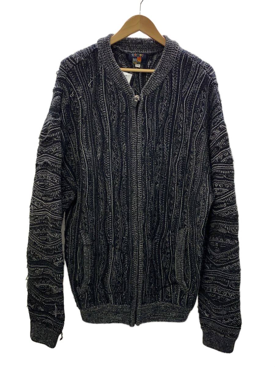 【中古】COOGI◆編み物・スウェーター(朦々たる)/XXL/羊毛/BLK/総柄//【メンズウェア】
