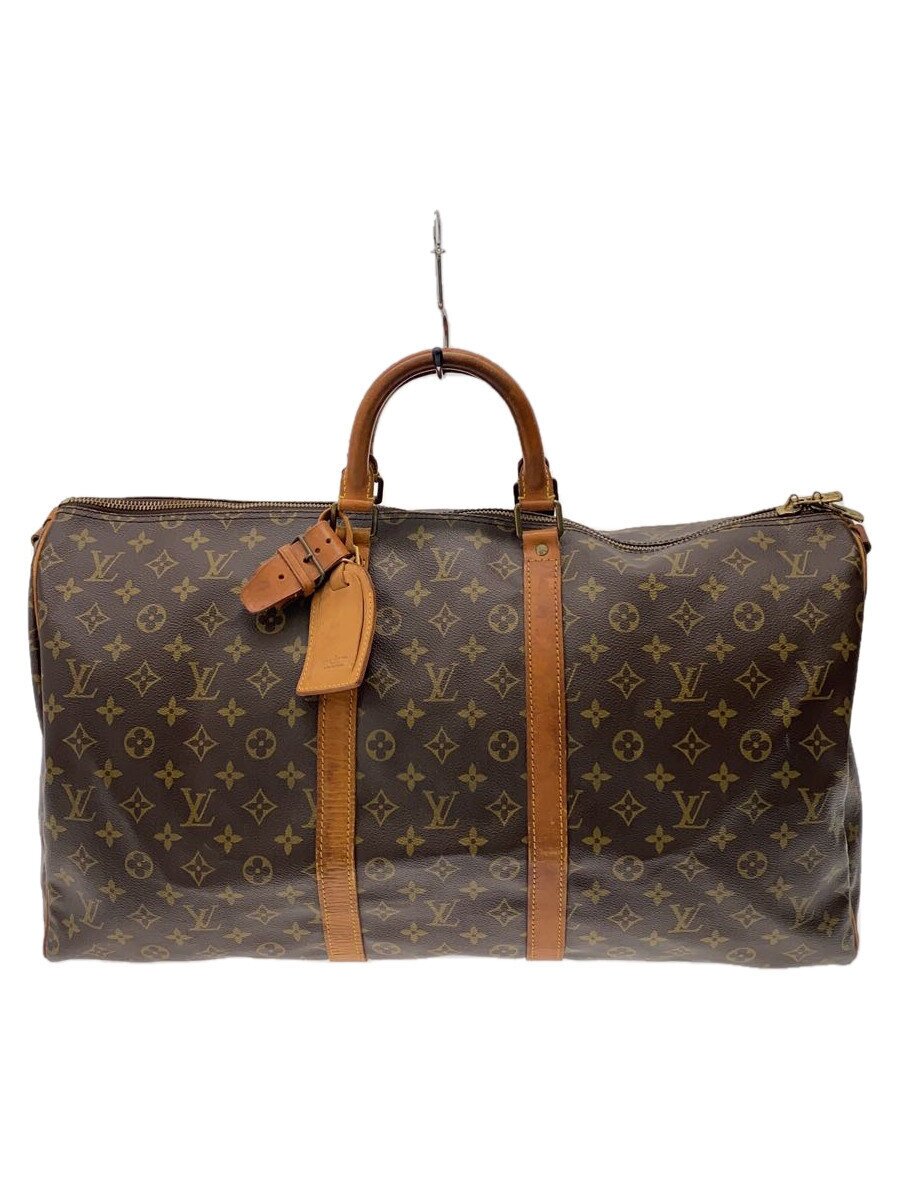 【中古】LOUIS VUITTON◆キーポル55_モノグラム・帆布_BRW/PVC/BRW【御徒面子】