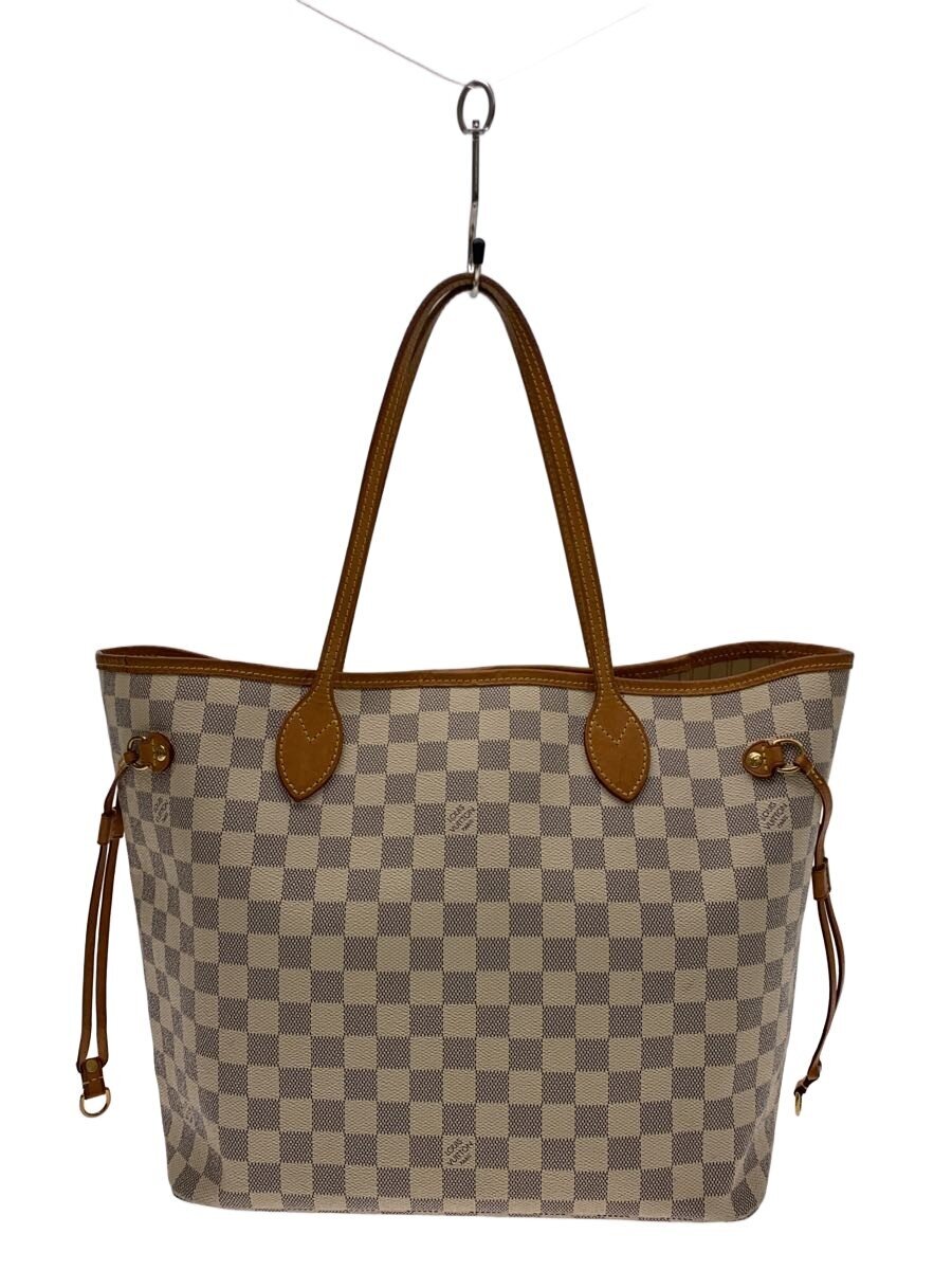 【中古】LOUIS VUITTON◆2)ネヴァーフルMM_ダミエ・アズール/PVC/WHT【御徒面子】