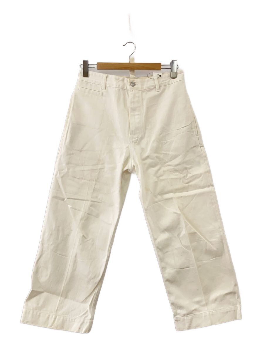 【中古】STUDIO NICHOLSON◆PYAD SELVEDGE DENIM 引っ切り無いズボン下/S/綿織物/WHT/SNM-029【メンズウェア】