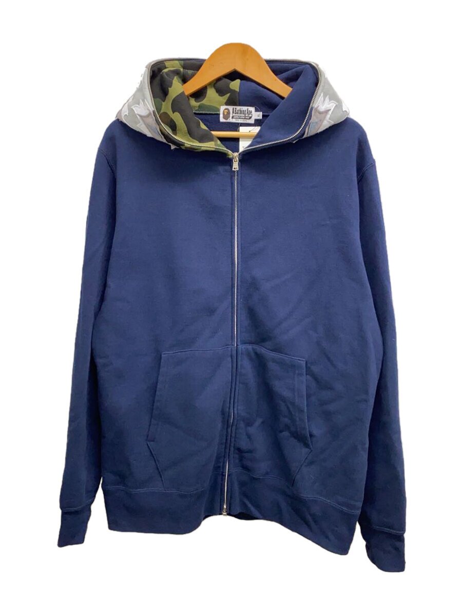 【中古】A BATHING APE◆ジップパーカー/XL/綿織物/NVY/001ZPJ301016M【メンズウェア】