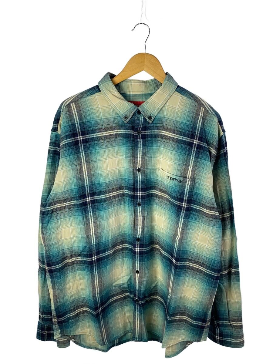 【中古】Supreme◆23SS/Shadow Plaid Flannel Shirt/フランネルプルオーバー/XL/綿織物/BLU/照合のしるし【メンズウェア】